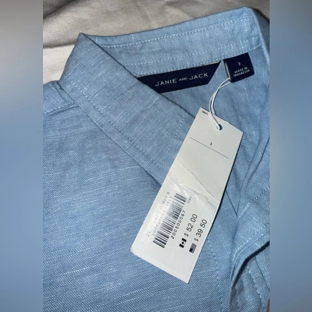 Janie and Jack Light Blue Casual Button Down Shirt - Picture 3 of 7